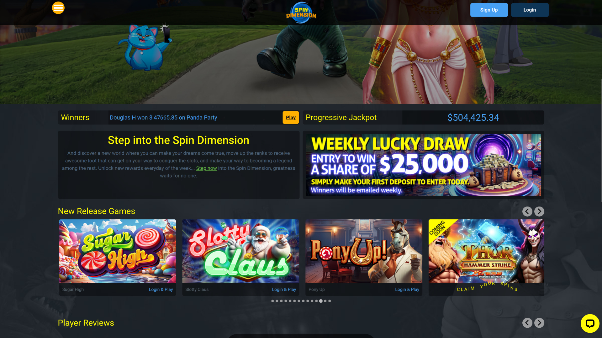 Spin Dimension Casino Desktop Jackpot