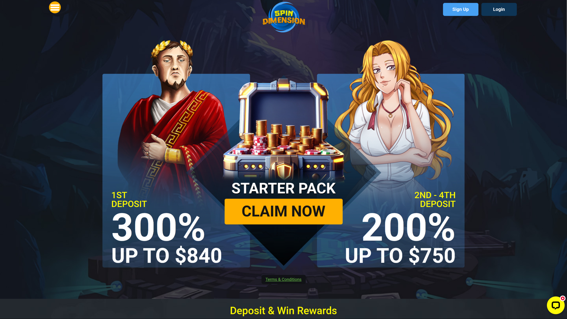 Spin Dimension Casino Desktop Promotions