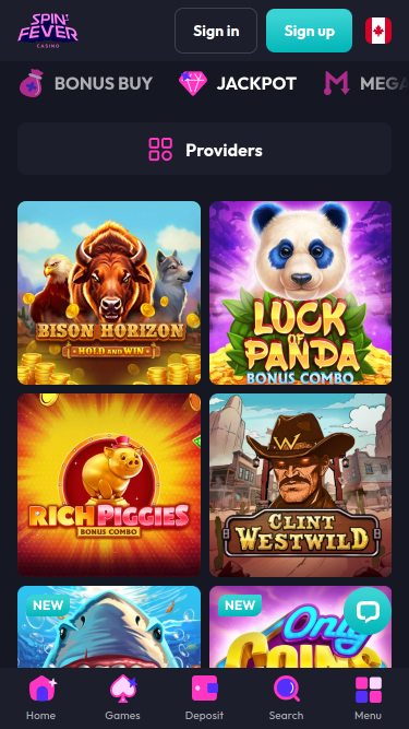 SpinFever Casino Mobile Jackpot