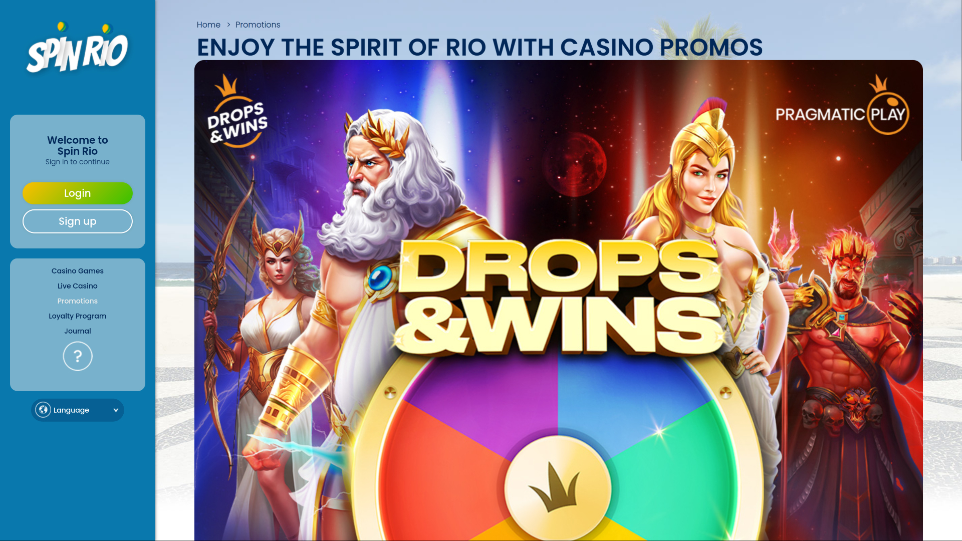 Spin Rio Casino Desktop Promotions