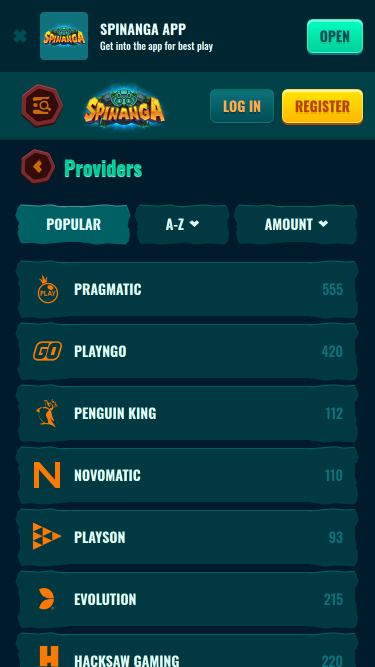 Spinanga Casino Mobile Game Developers