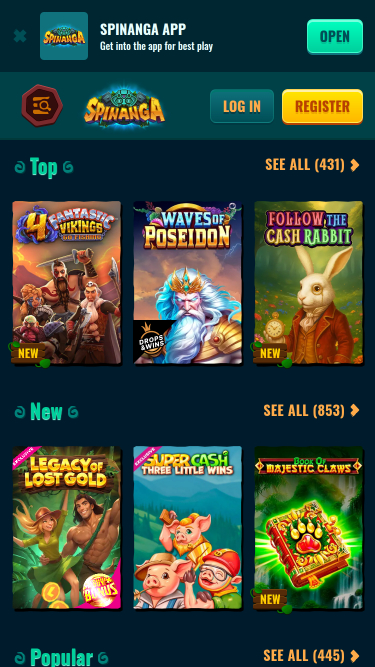 Spinanga Casino Mobile Games