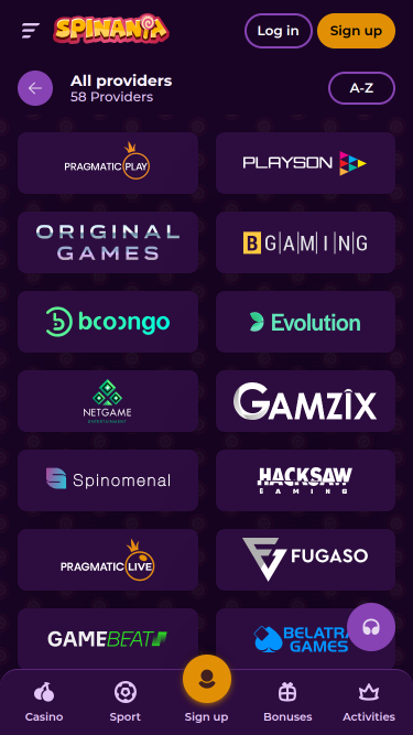 Spinania Casino Game Developers