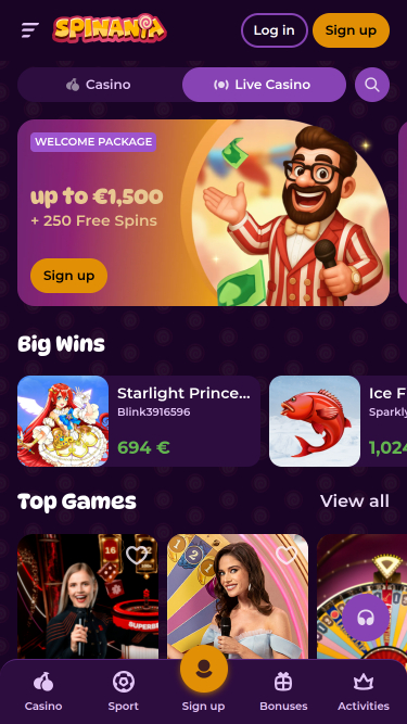 Spinania Casino Live Dealer