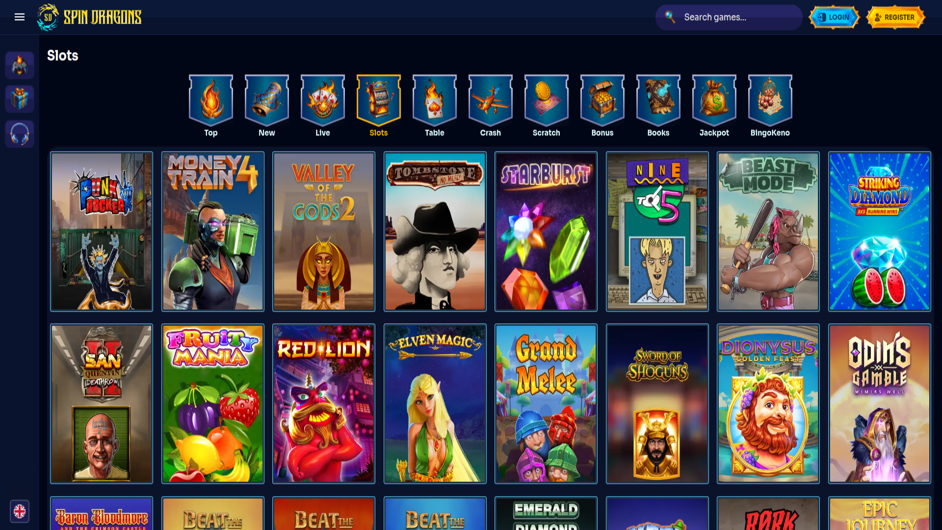 SpinDragons Casino Games Desktop