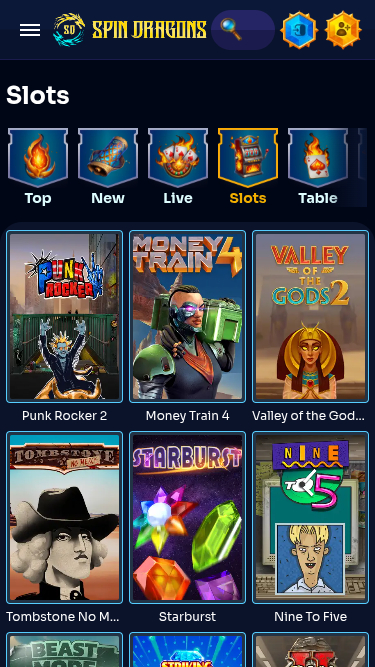 SpinDragons Casino Games Mobile