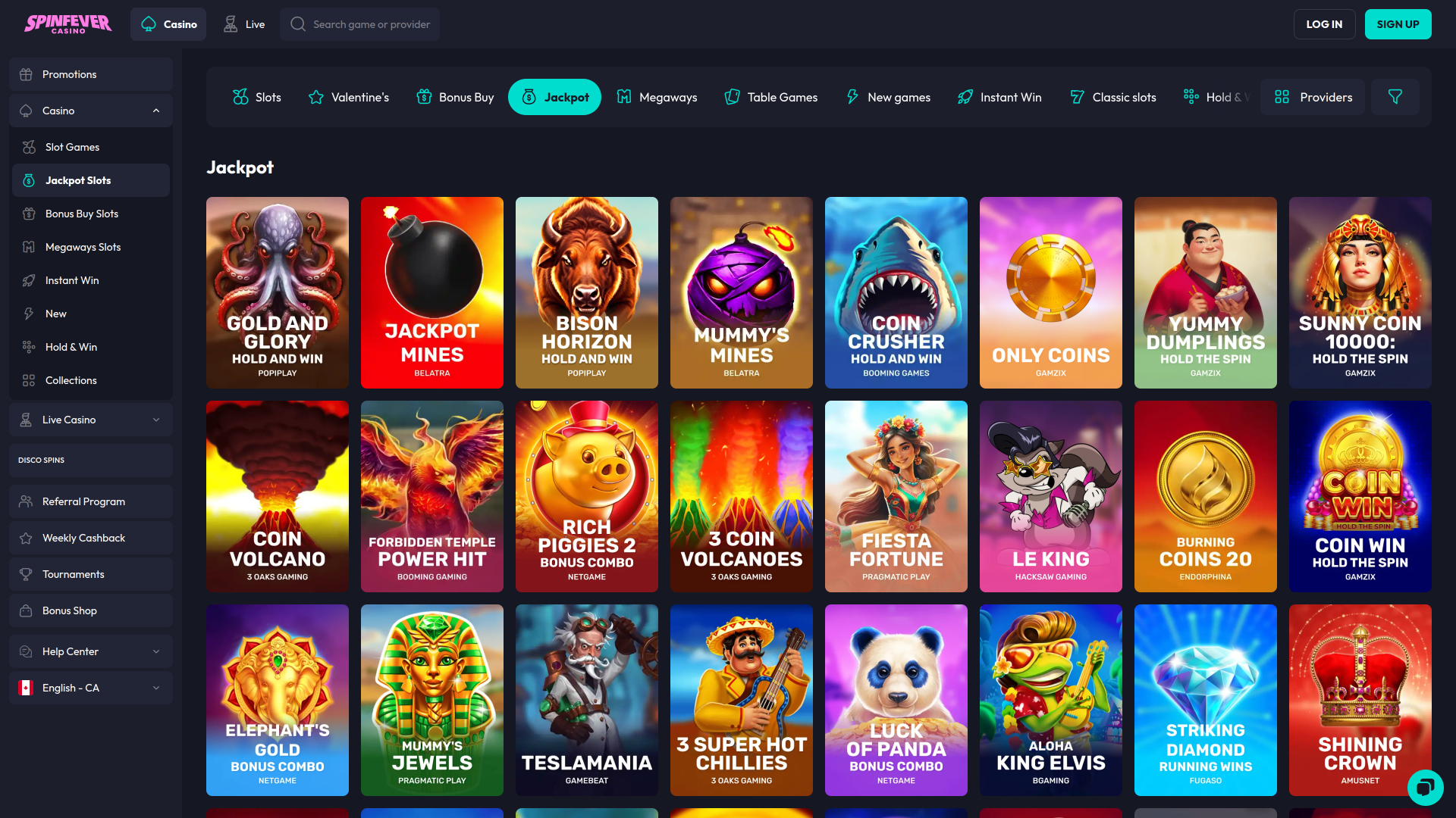  Spinfever Casino Desktop Jackpot