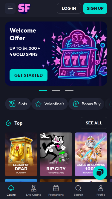  Spinfever Casino Mobile Homepage