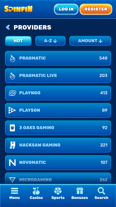 Spinfin Casino Mobile Game Developers