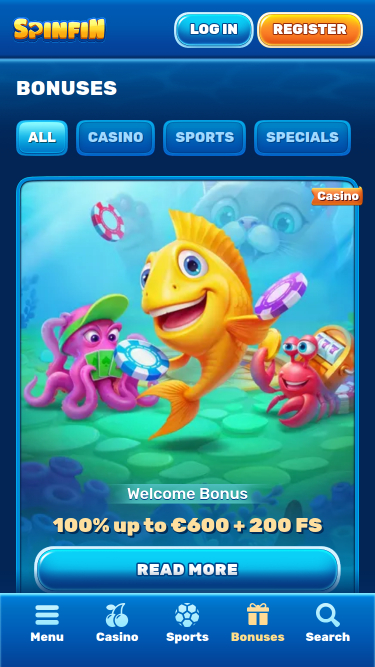 Spinfin Casino Mobile Promotions