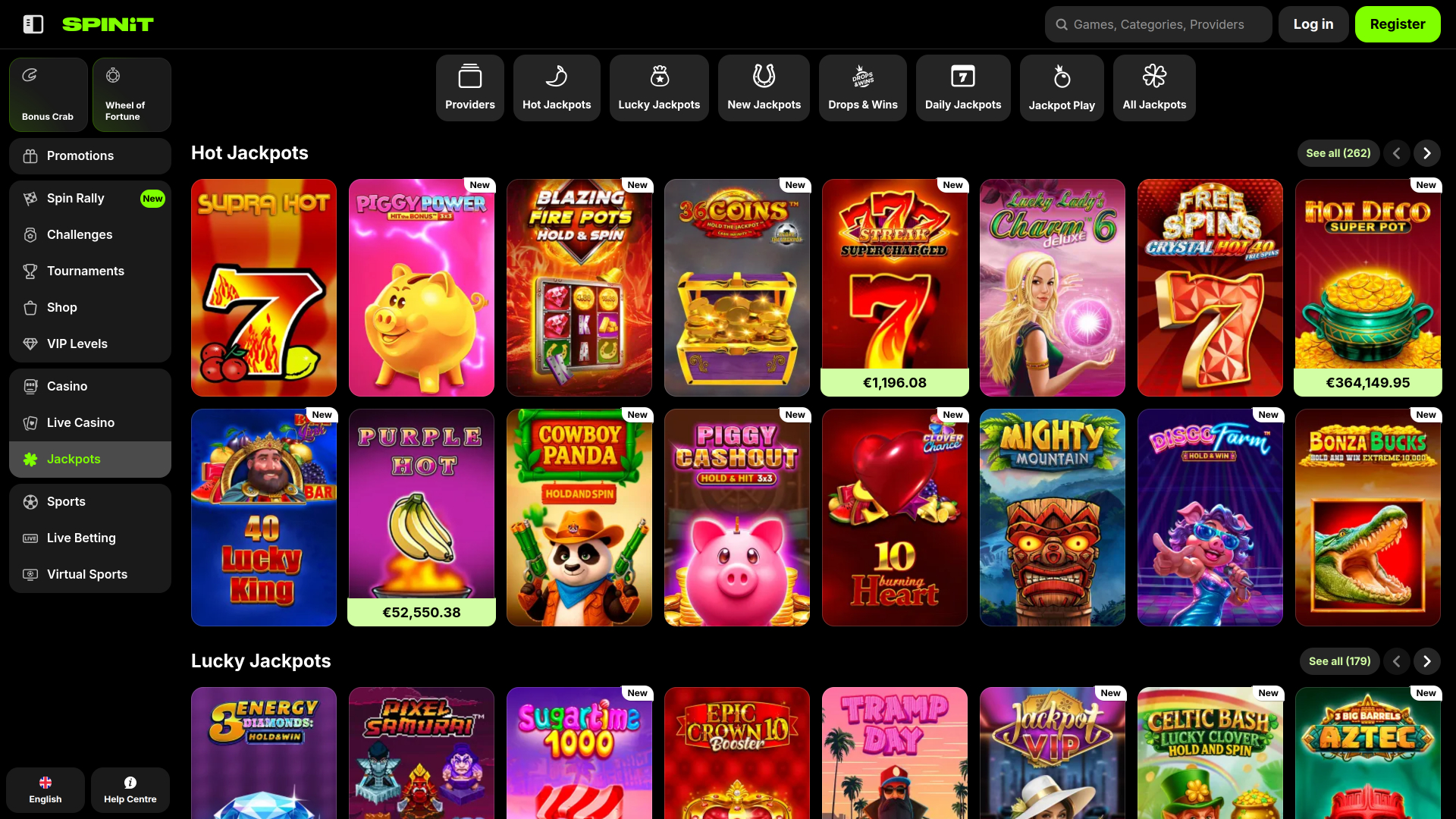 Spinit.com Casino Desktop Jackpot