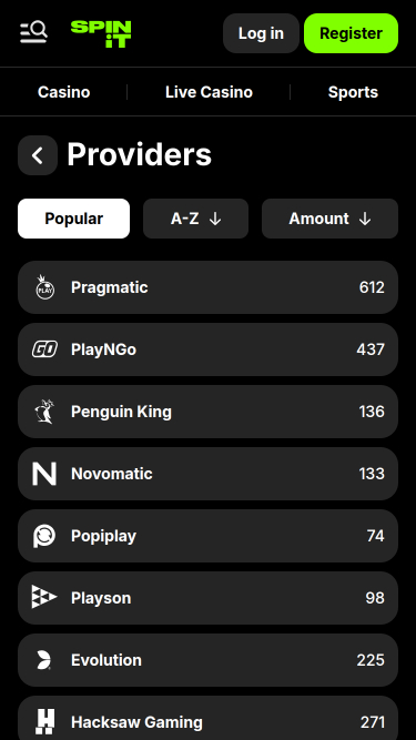 Spinit.com Casino Mobile Game Developers
