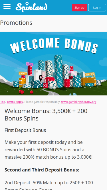 Spinland Casino Mobile Promotions