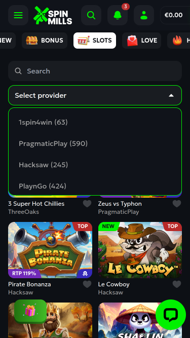 Spinmills Casino Mobile Game Developers