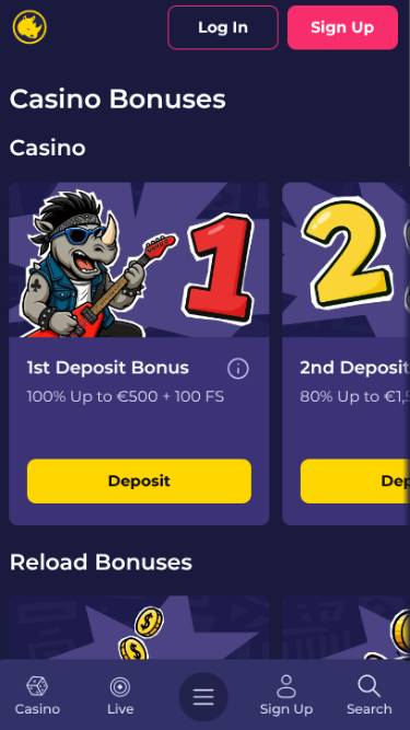 Spinorhino promoties op mobiel