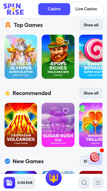 Spinrise Casino Mobile Games