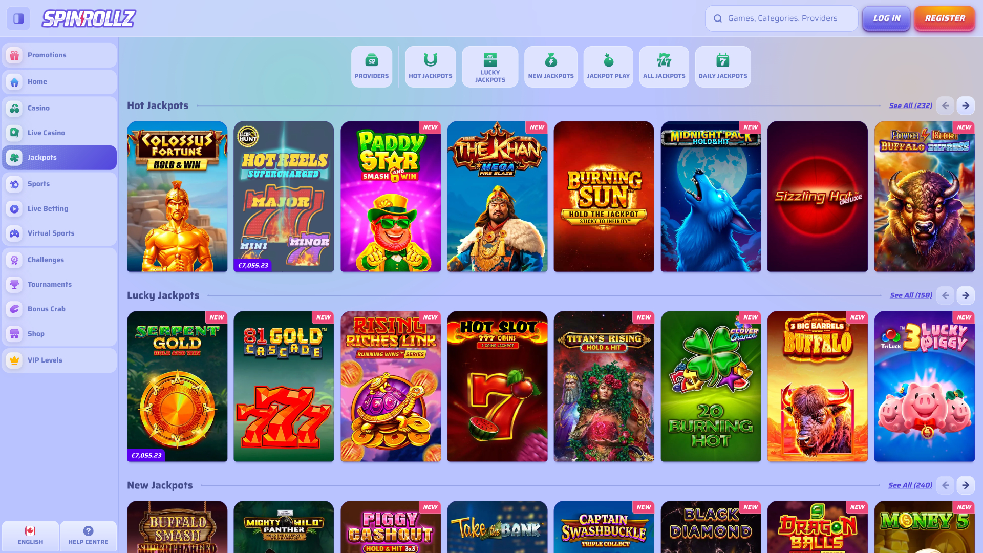 Spinrollz Casino Desktop Jackpot