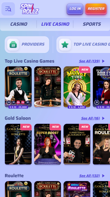 Spinrollz Casino Mobile Live Dealer