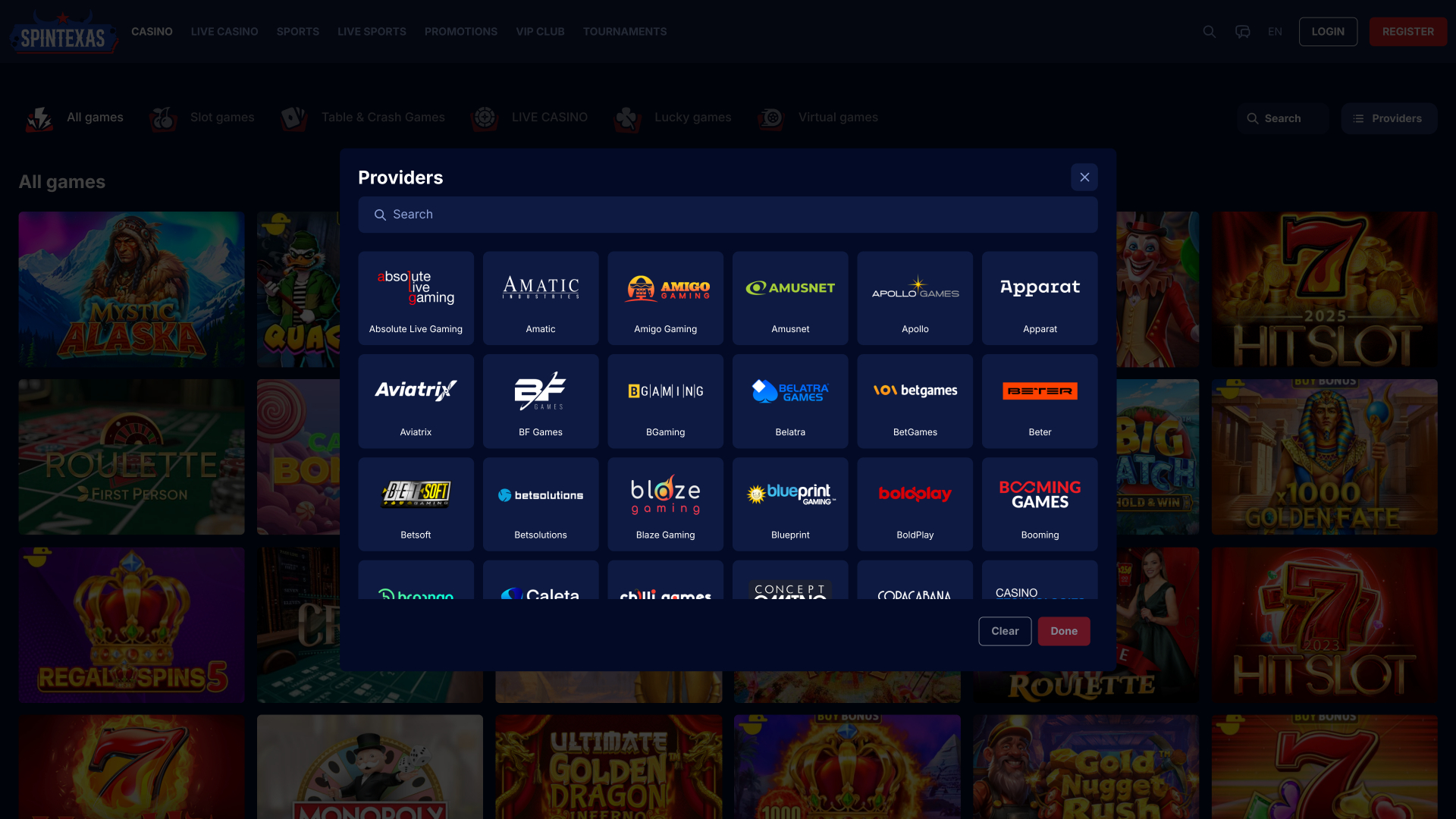 SpinTexas Casino Game Developers