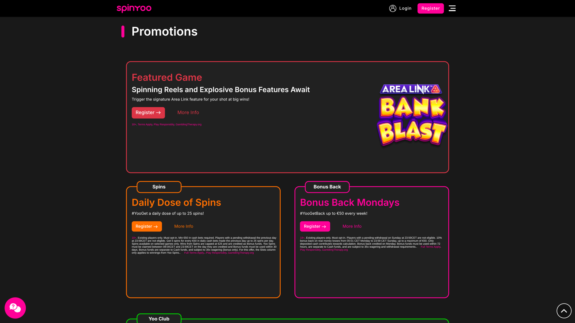 Spinyoo Casino Desktop Promotions