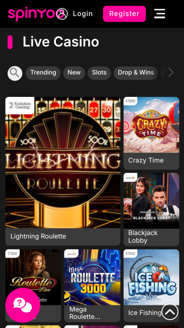 Spinyoo Casino Mobile Live Dealer