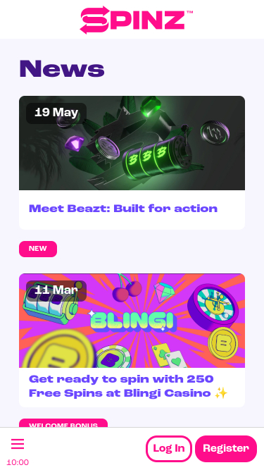 Spinz Casino Mobile Promotions