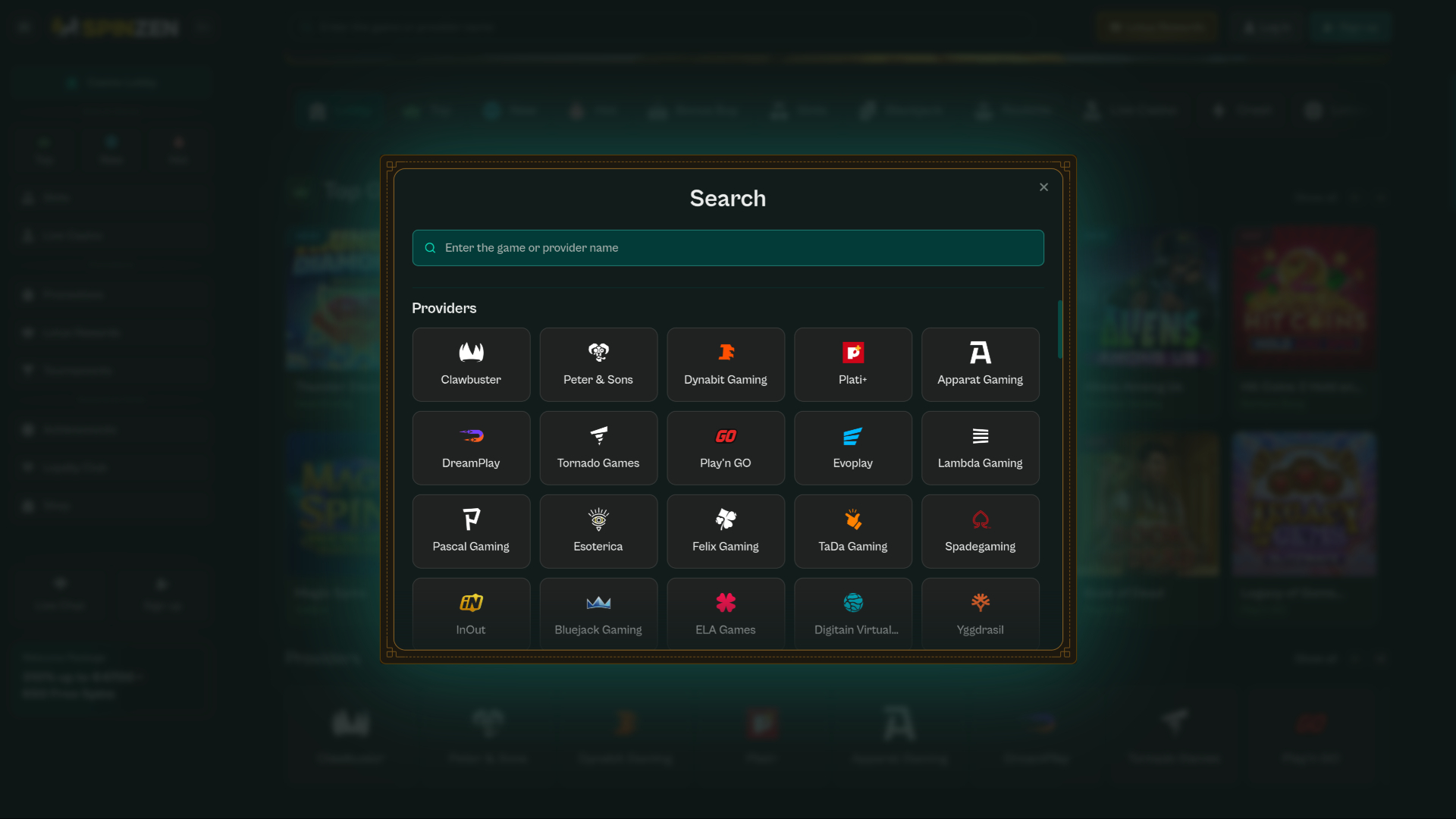 Spinzen Casino Desktop Game Developers