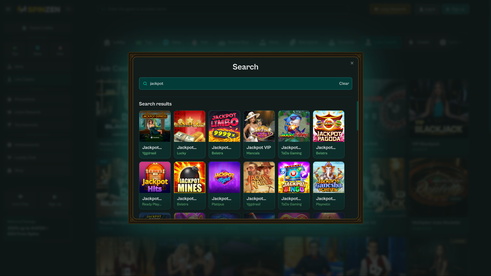 Spinzen Casino Desktop Jackpot