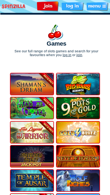 Spinzilla Casino Mobile Games