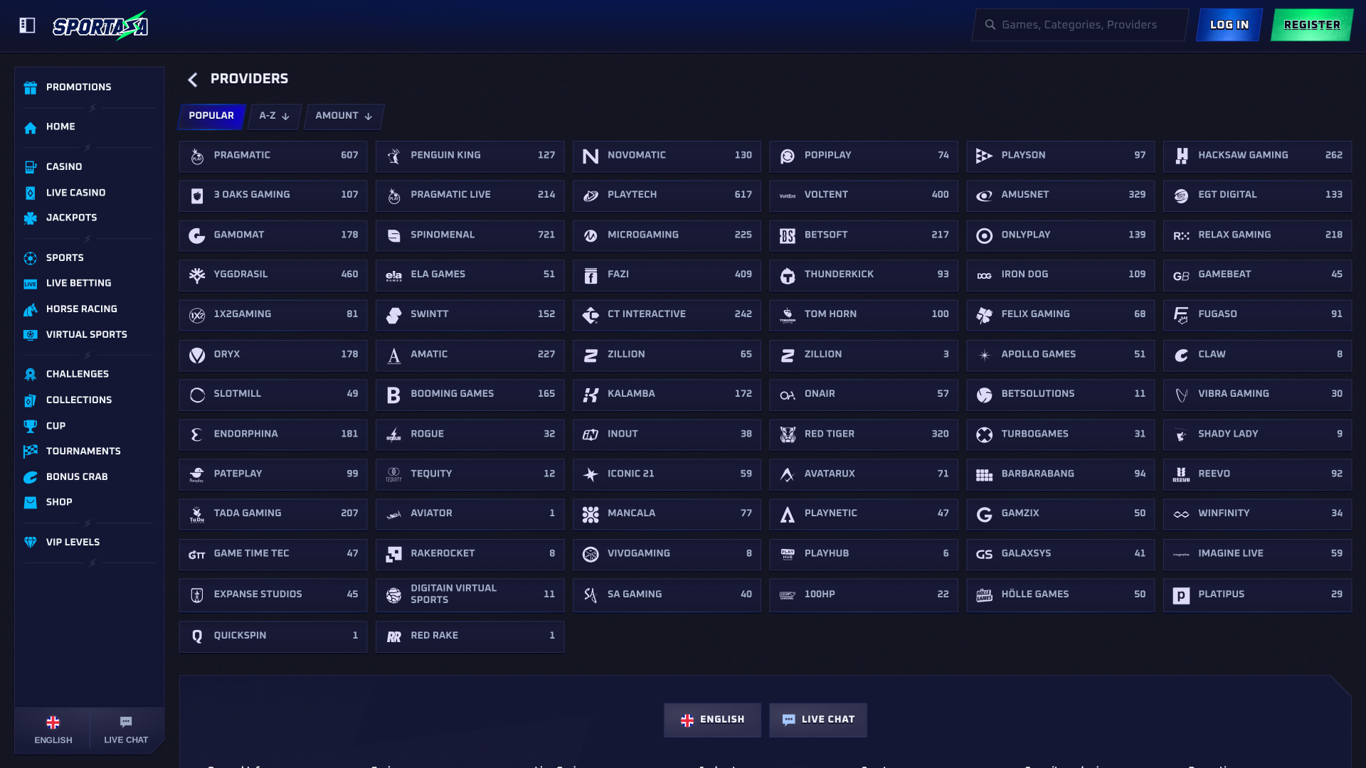 Sportaza Casino Desktop Game Developers
