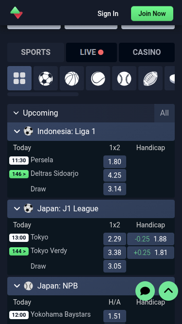 Sports screenshot of Sportbet Casino for Mobile