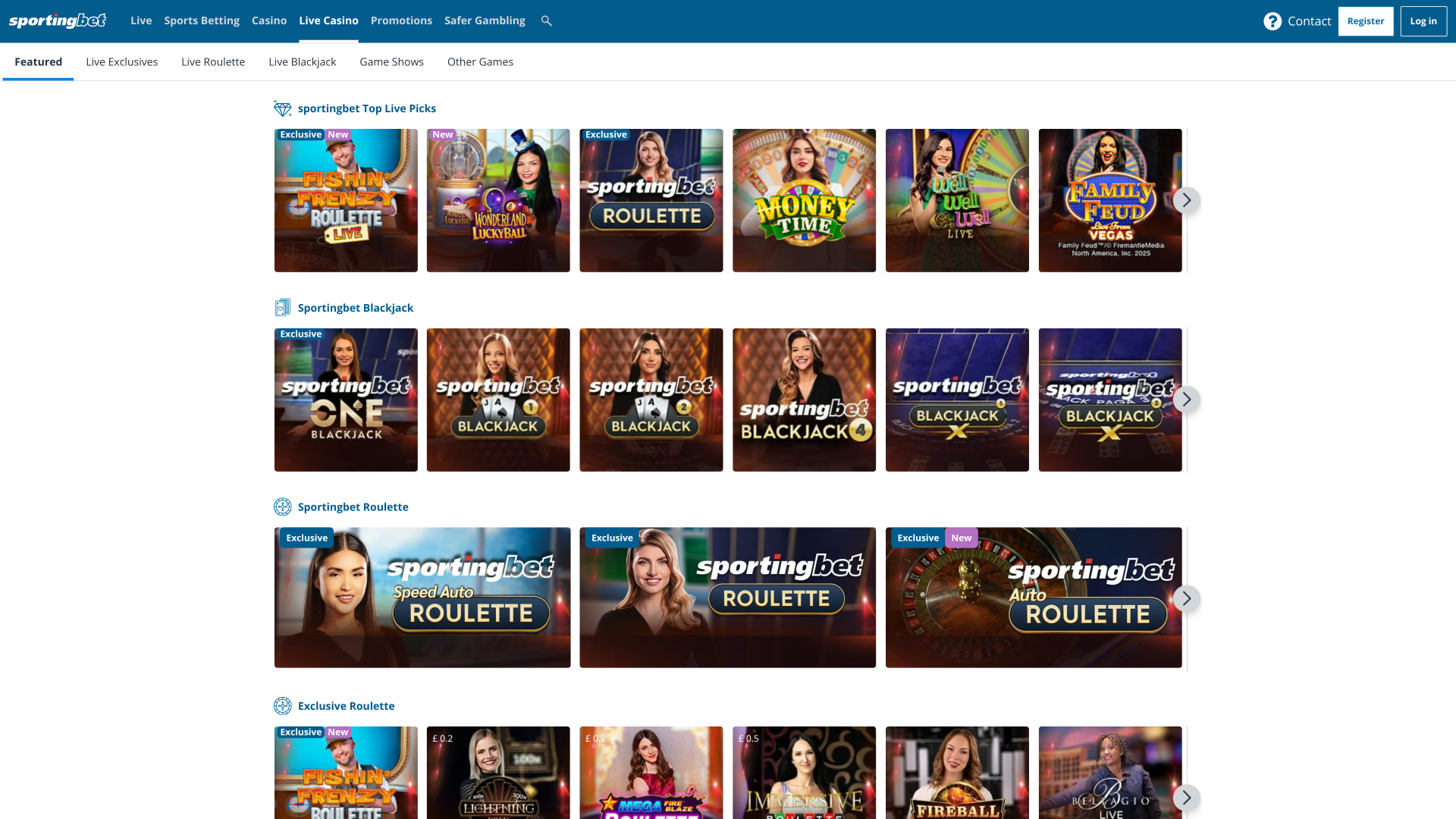 Sportingbet Casino Desktop Live-Dealer