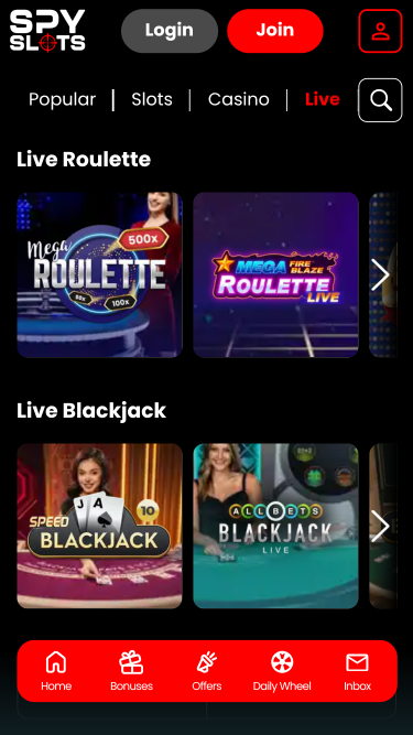 Spy Slots Mobile Live Dealer