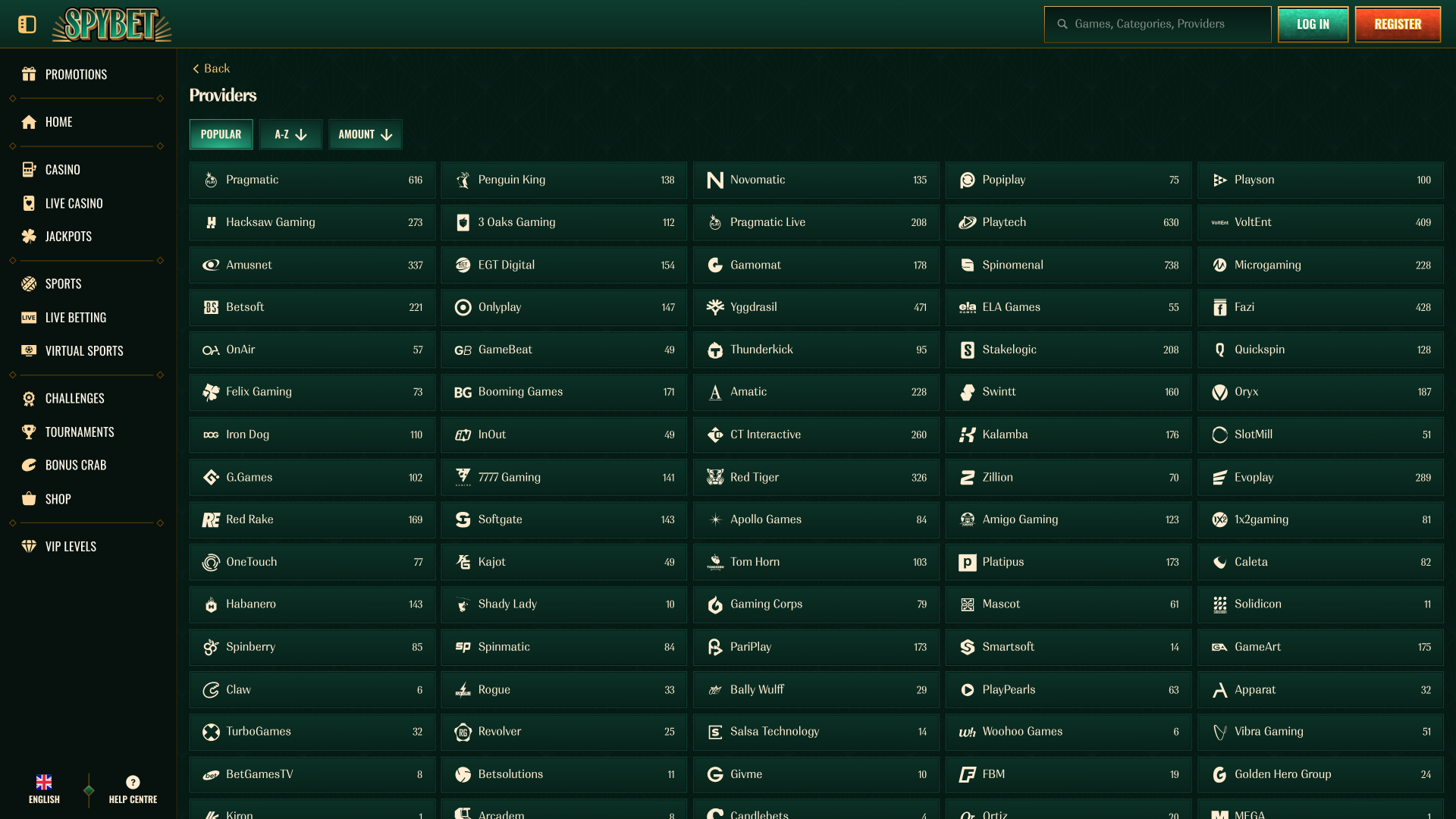 Spybet Casino Desktop Game Developers
