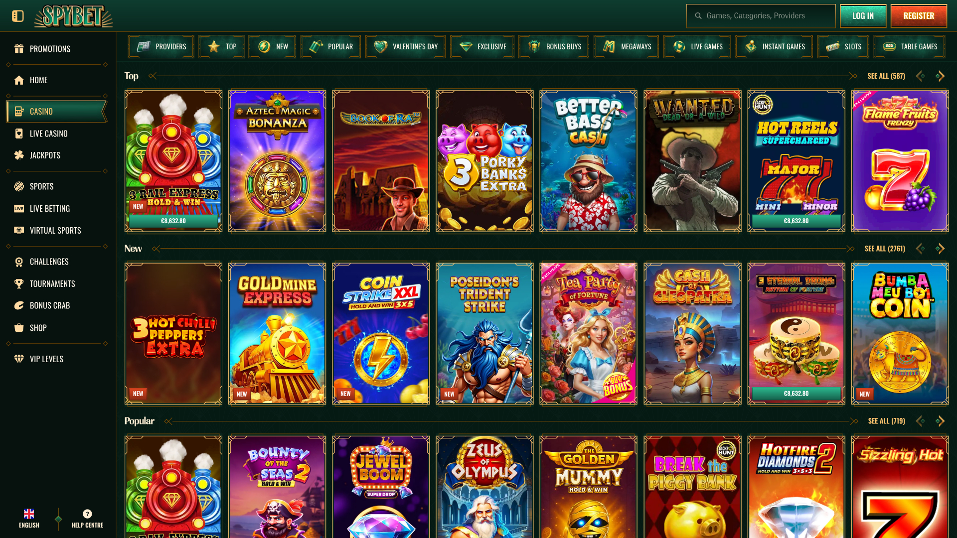 Spybet Casino Desktop Games