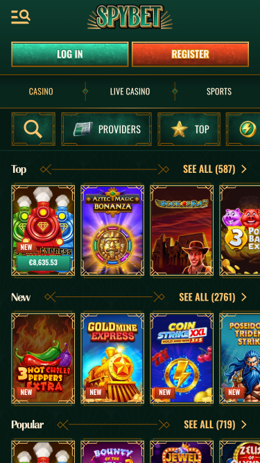 Spybet Casino Mobile Games