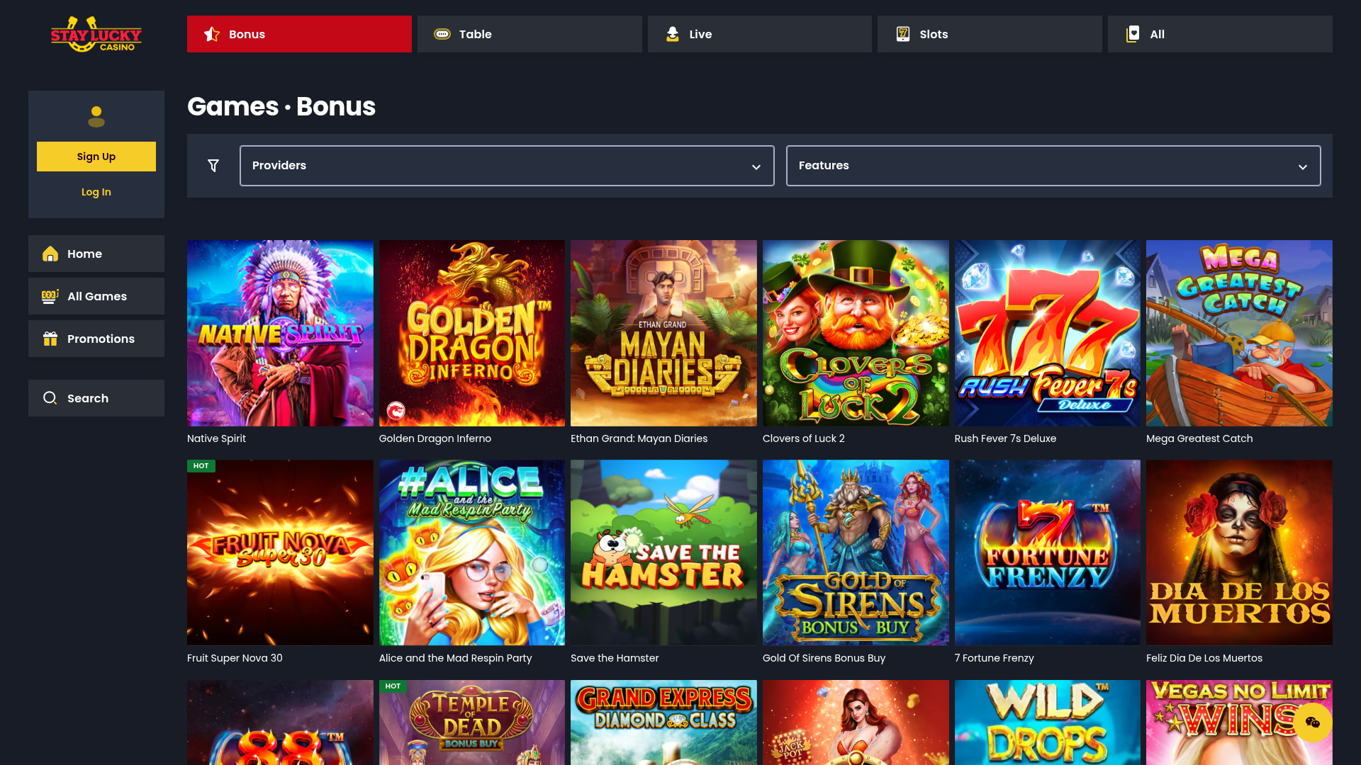 Stay Lucky Casino Bonus Desktop