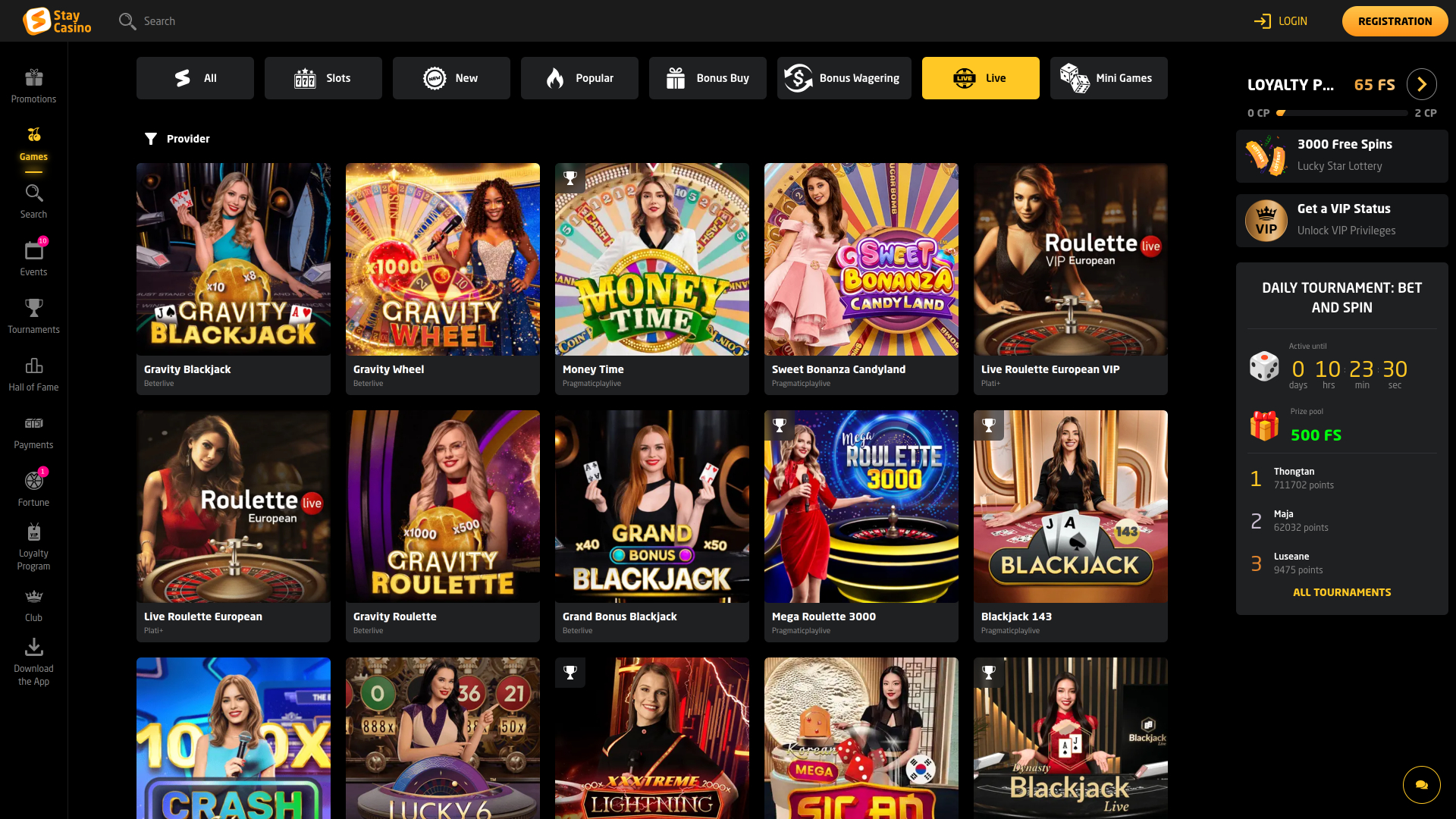 StayCasino Desktop Live Dealer