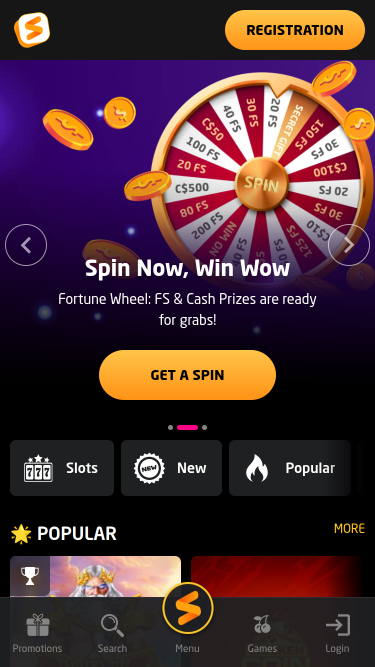 StayCasino Mobile Homepage