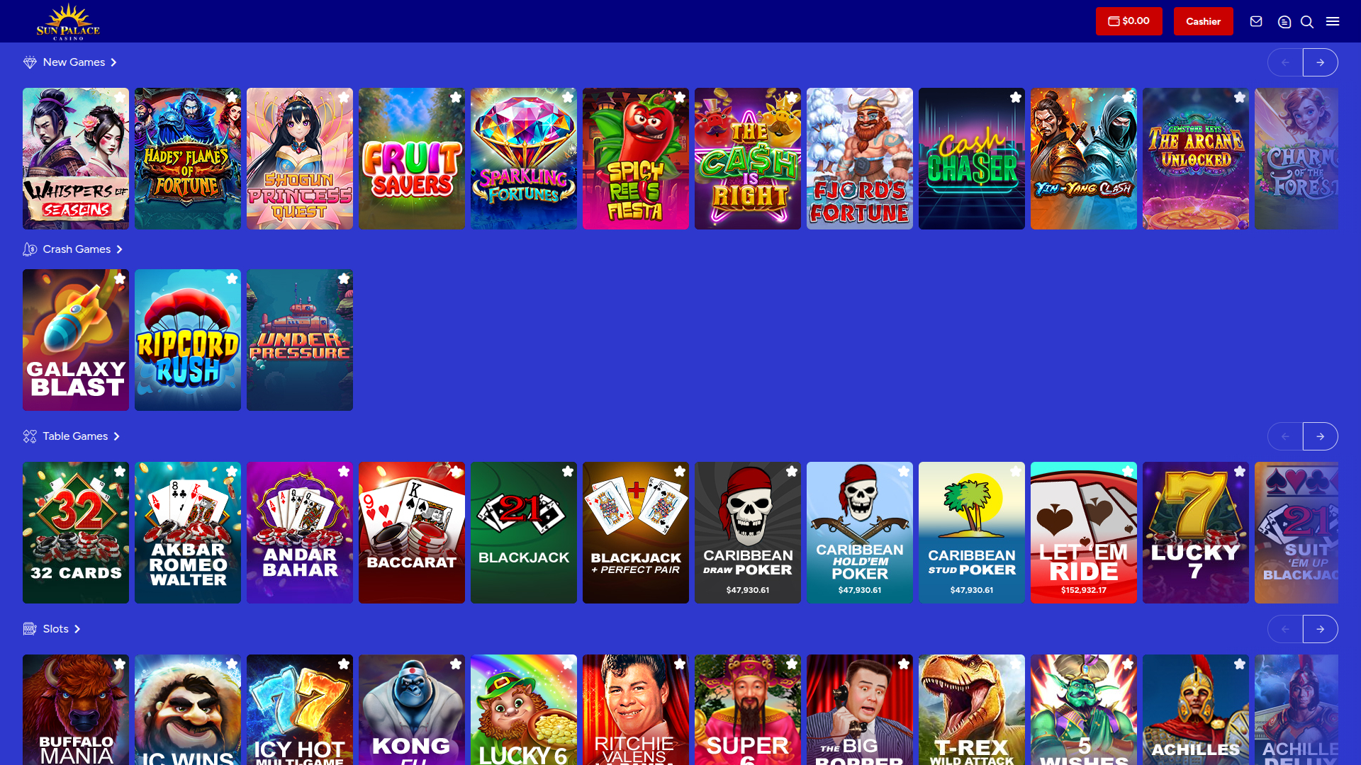 Sun Palace Casino Desktop Games