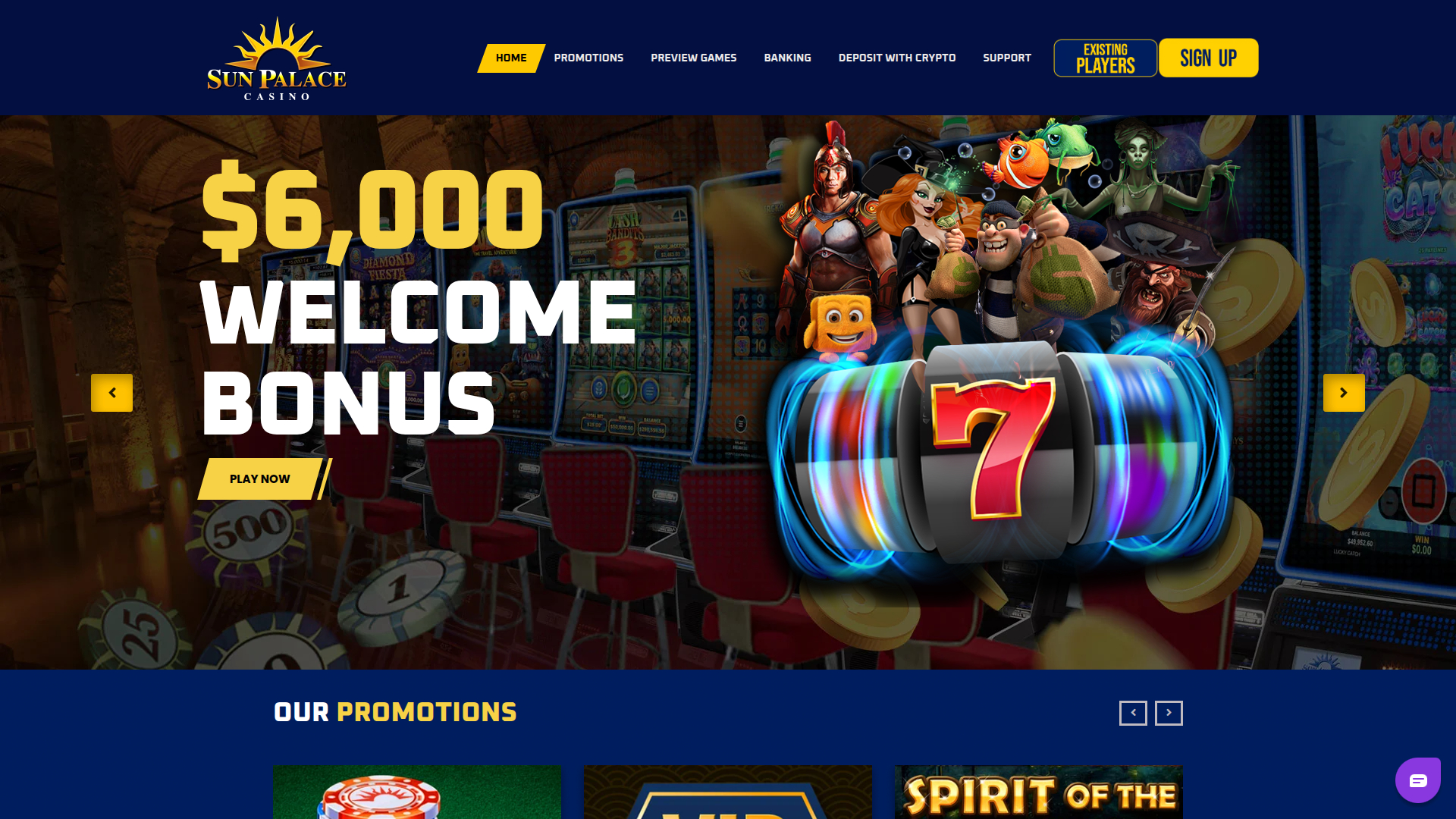 Sun Palace Casino Desktop Homepage