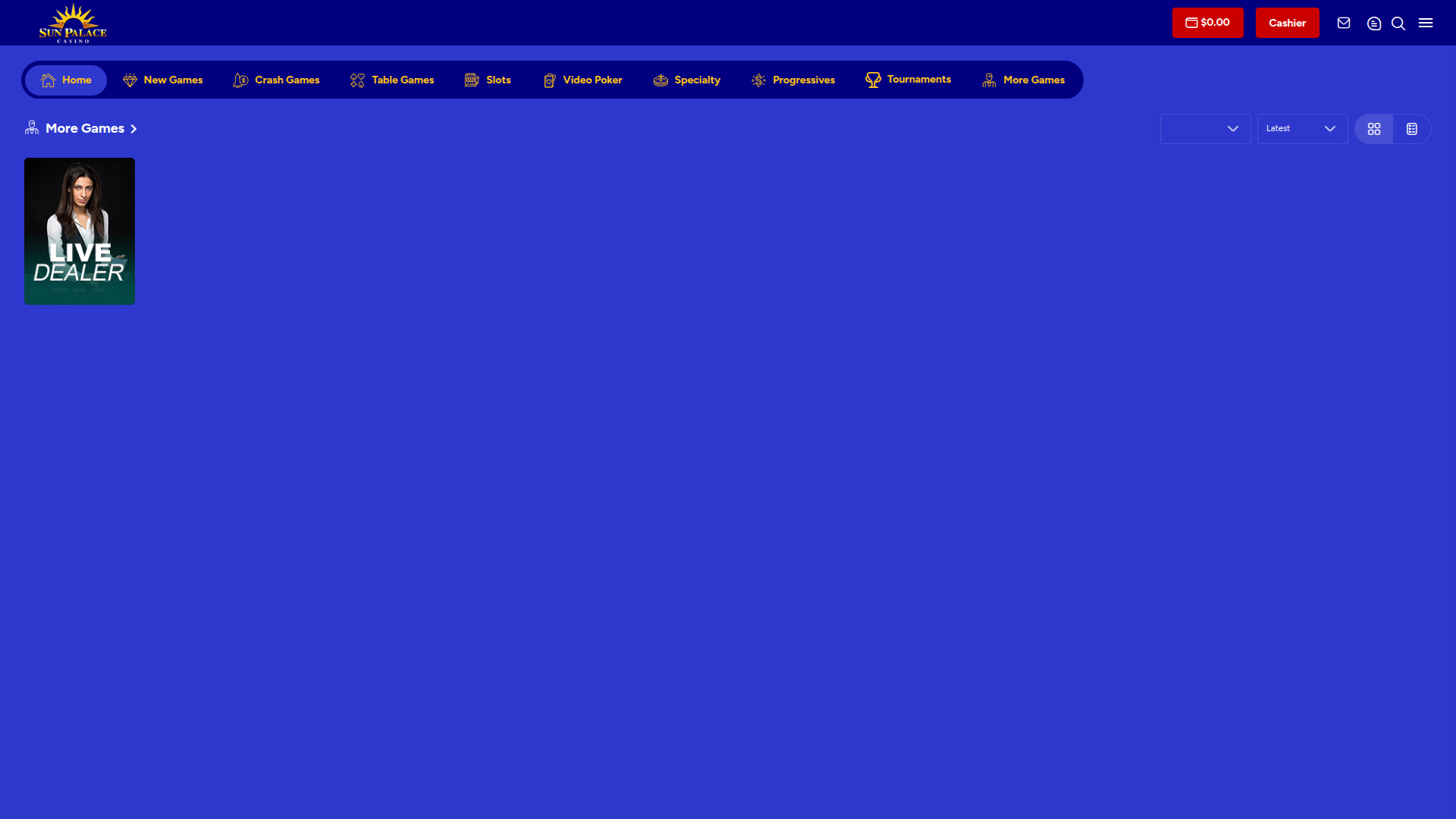 Sun Palace Casino Desktop Live Dealer