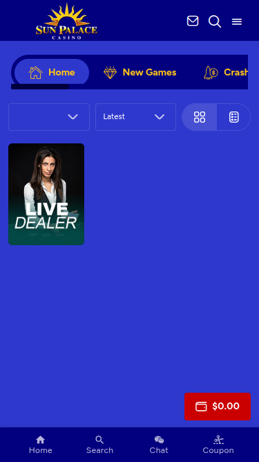 Sun Palace Casino Mobile Live Dealer