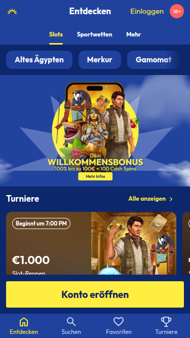 SunMaker Casino Mobile-Startseite