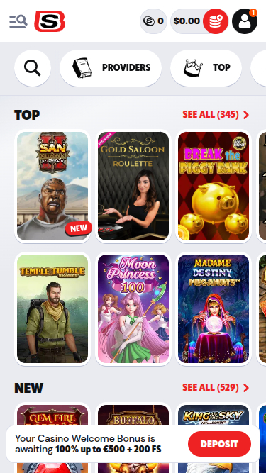 Supabet Casino Mobile Games