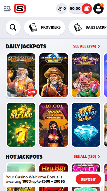 Supabet Casino Mobile Jackpot