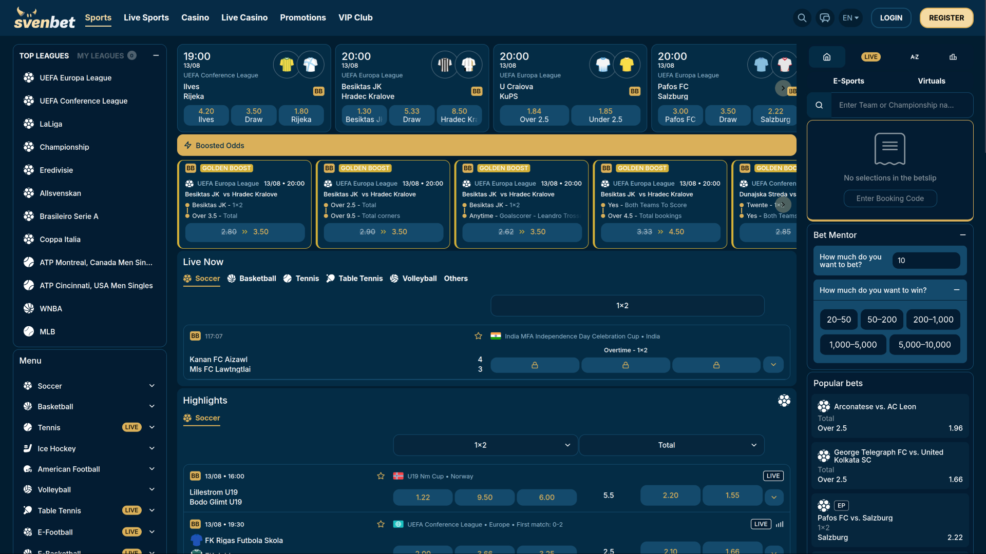 Svenbet Casino Desktop Sports Betting