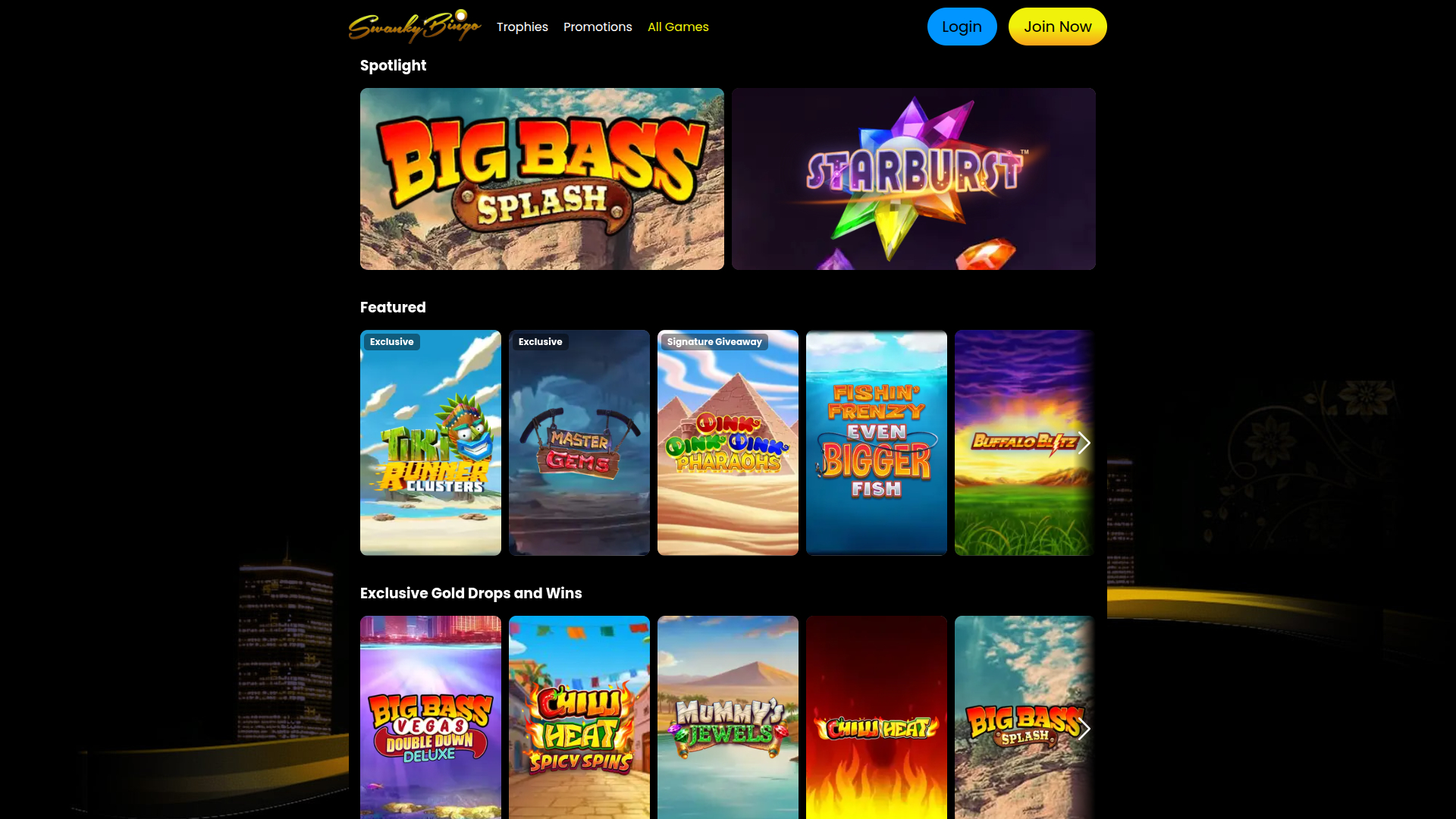 Swanky Bingo Desktop Games
