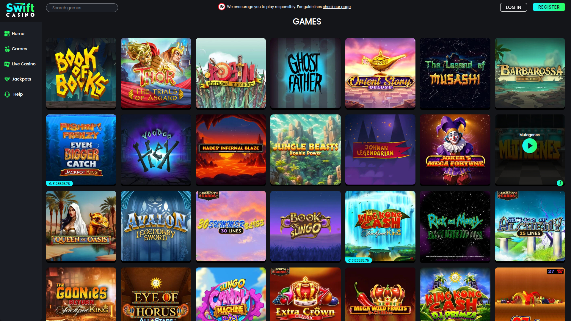 Swift Casino Desktop Games