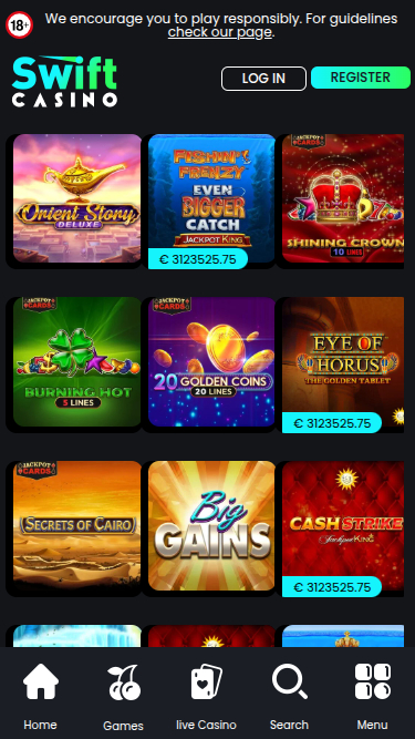 Swift Casino Mobile Jackpot